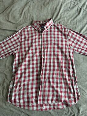 Vineyard Vines Red and White Gingham Button-Down Shirt